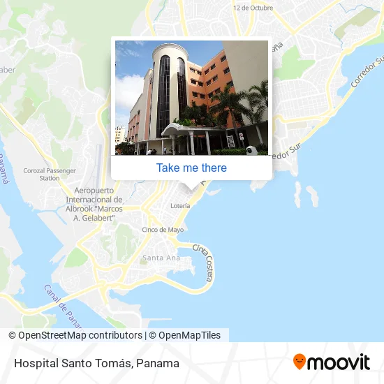Hospital Santo Tomás map