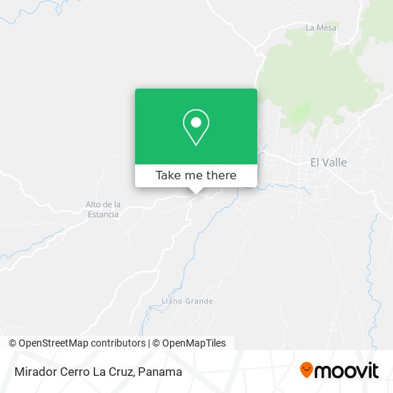 Mirador Cerro La Cruz map