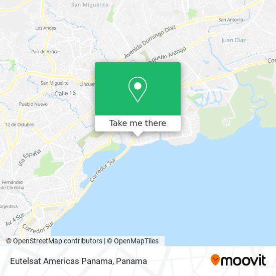 Mapa de Eutelsat Americas Panama