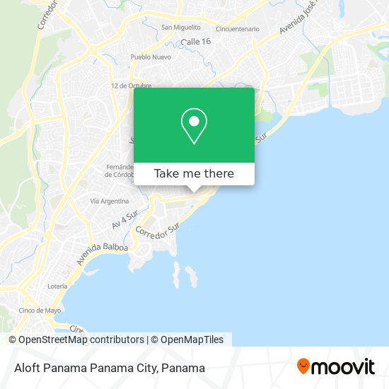 Aloft Panama Panama City map