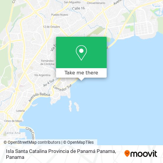 Isla Santa Catalina Provincia de Panamá Panama map