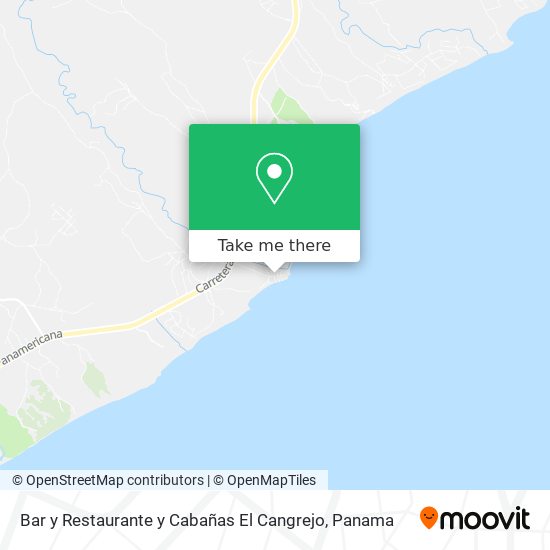 Mapa de Bar y Restaurante y Cabañas El Cangrejo