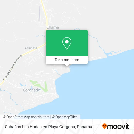 Cabañas Las Hadas en Playa Gorgona map