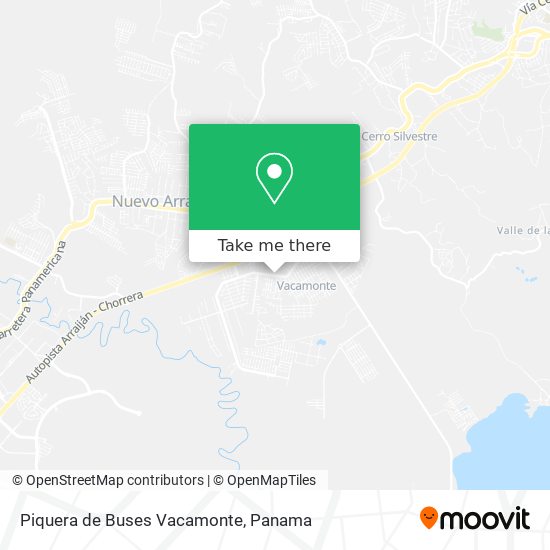 Mapa de Piquera de Buses Vacamonte