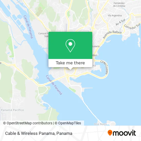 Cable & Wireless Panama map