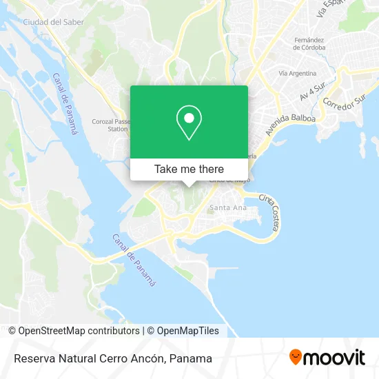 Mapa de Reserva Natural Cerro Ancón