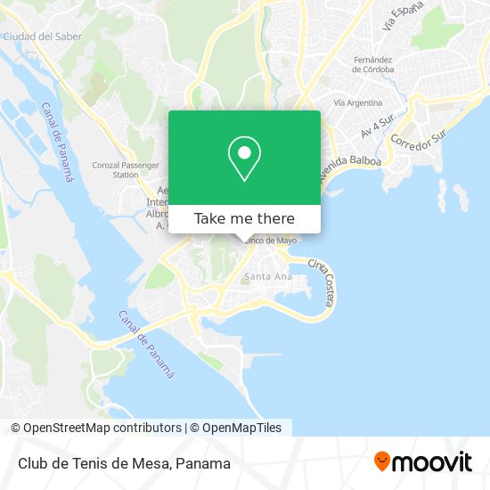 Mapa de Club de Tenis de Mesa