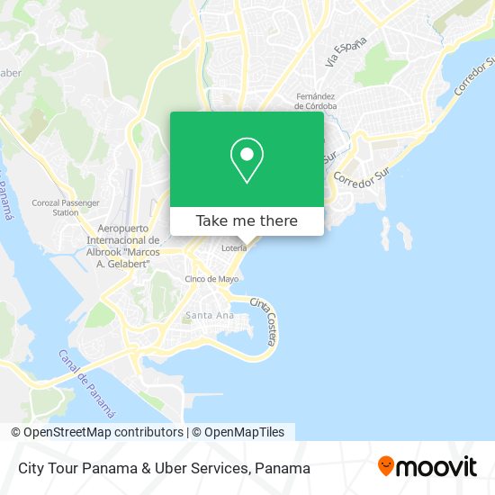 City Tour Panama & Uber Services map