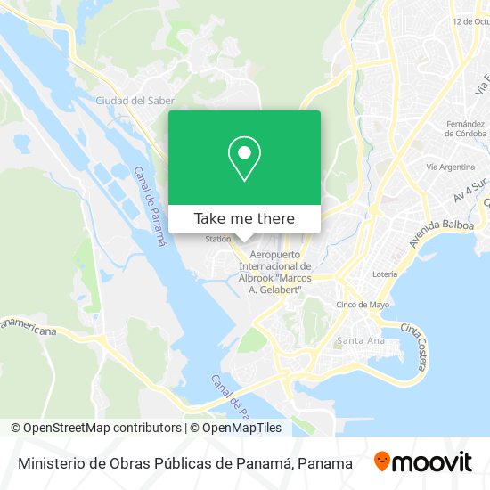 Ministerio de Obras Públicas de Panamá map