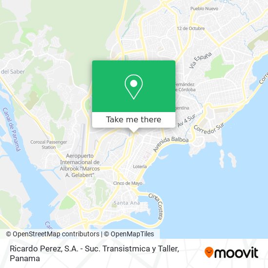 Mapa de Ricardo Perez, S.A. - Suc. Transistmica y Taller