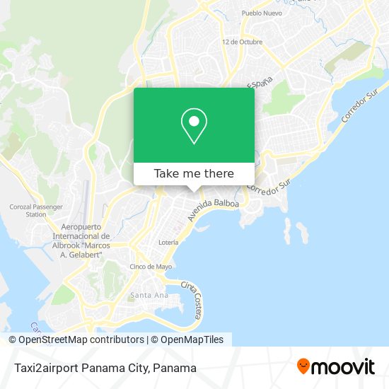 Taxi2airport Panama City map