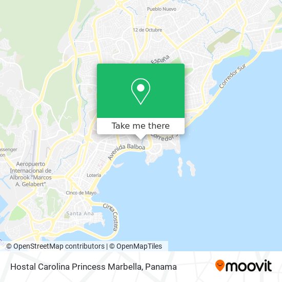 Hostal Carolina Princess Marbella map