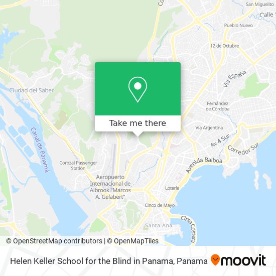 Helen Keller School for the Blind in Panama map