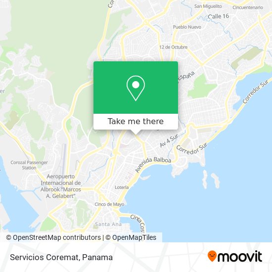 Servicios Coremat map