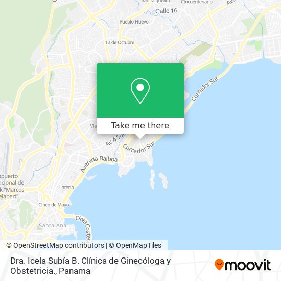 Dra. Icela Subía B. Clínica de Ginecóloga y Obstetricia. map