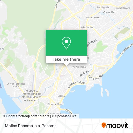 Mollax Panamá, s a map