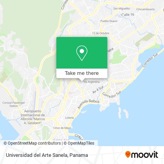Universidad del Arte Sanela map