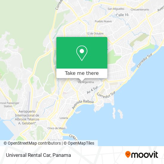 Universal Rental Car map