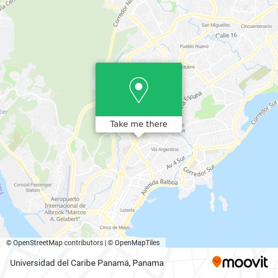 Universidad del Caribe Panamá map