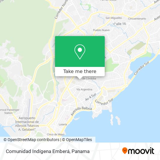 Mapa de Comunidad Indígena Emberá