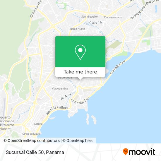 Mapa de Sucursal Calle 50