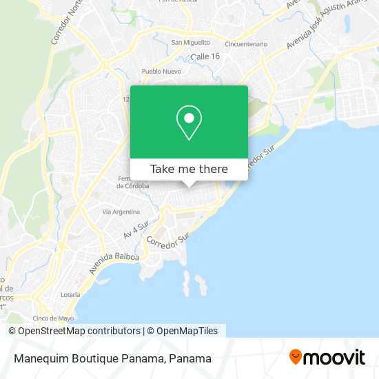 Mapa de Manequim Boutique Panama