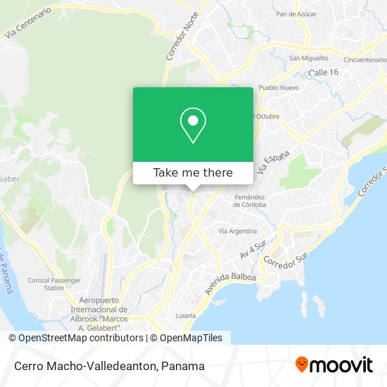 Cerro Macho-Valledeanton map