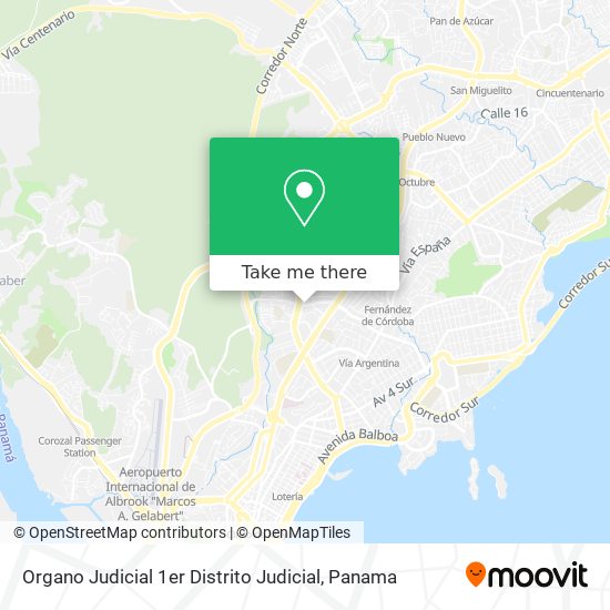 Organo Judicial 1er Distrito Judicial map