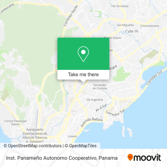 Inst. Panameño Autonomo Cooperativo map