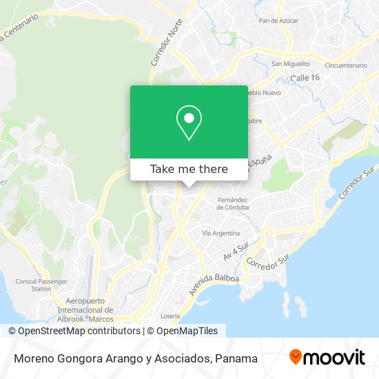 Mapa de Moreno Gongora Arango y Asociados
