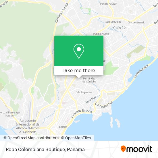 Mapa de Ropa Colombiana Boutique