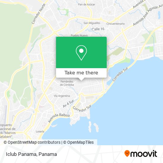 Mapa de Iclub Panama