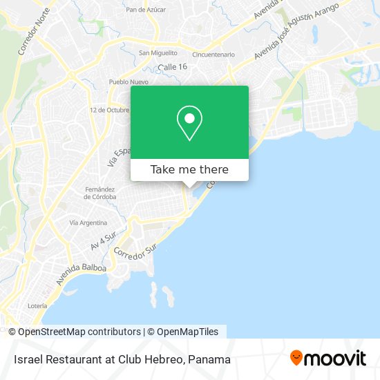 Israel Restaurant at Club Hebreo map