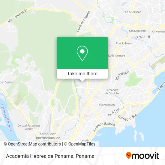 Mapa de Academia Hebrea de Panama