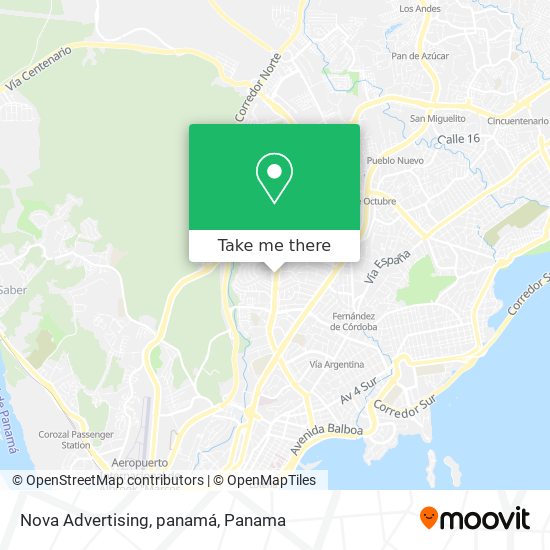 Mapa de Nova Advertising, panamá