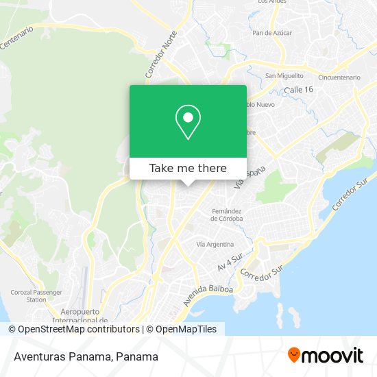 Aventuras Panama map