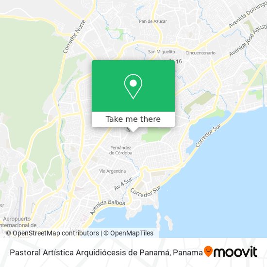 Pastoral Artística Arquidiócesis de Panamá map