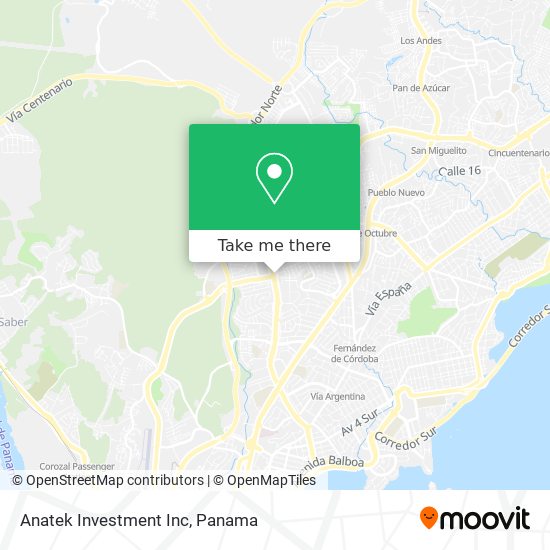 Anatek Investment Inc map