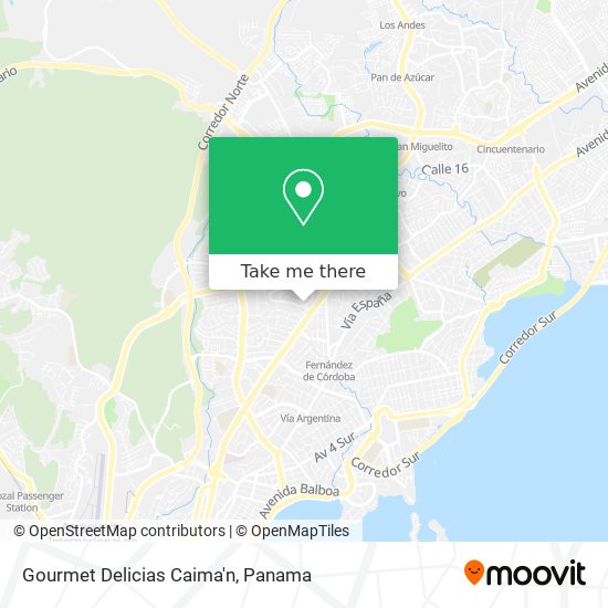 Gourmet Delicias Caima'n map