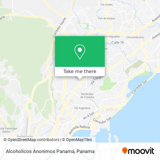 Alcoholicos Anonimos Panamá map