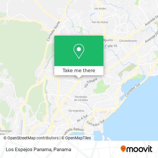 Los Espejos Panama map