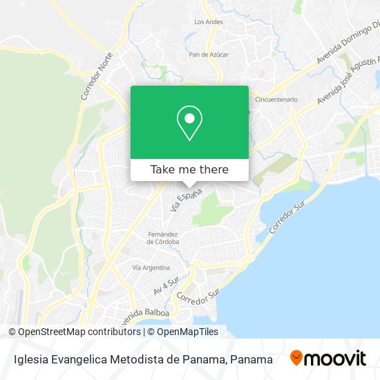 Mapa de Iglesia Evangelica Metodista de Panama