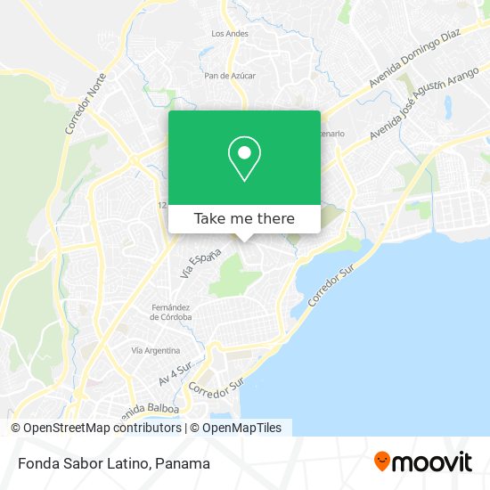 Fonda Sabor Latino map