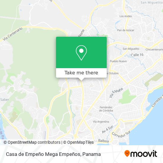 Mapa de Casa de Empeño Mega Empeños