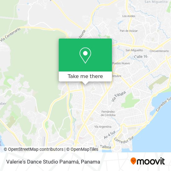Valerie's Dance Studio Panamá map