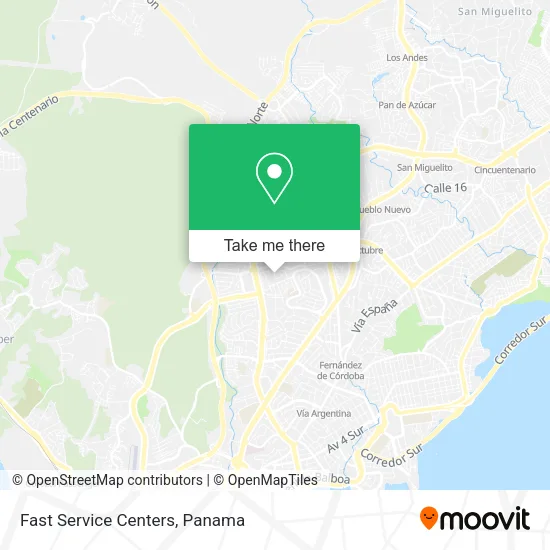 Fast Service Centers map