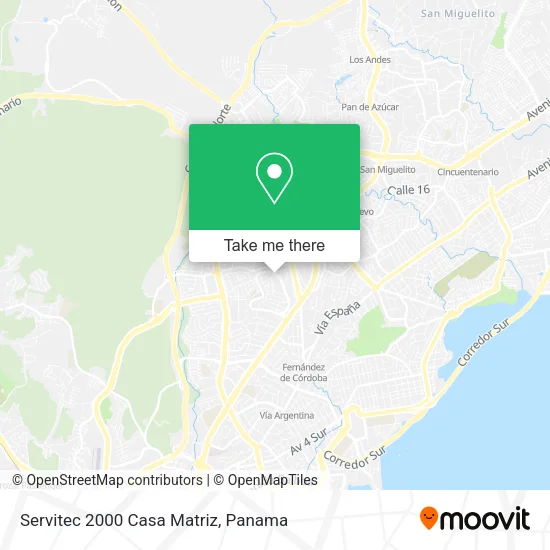 Mapa de Servitec 2000 Casa Matriz