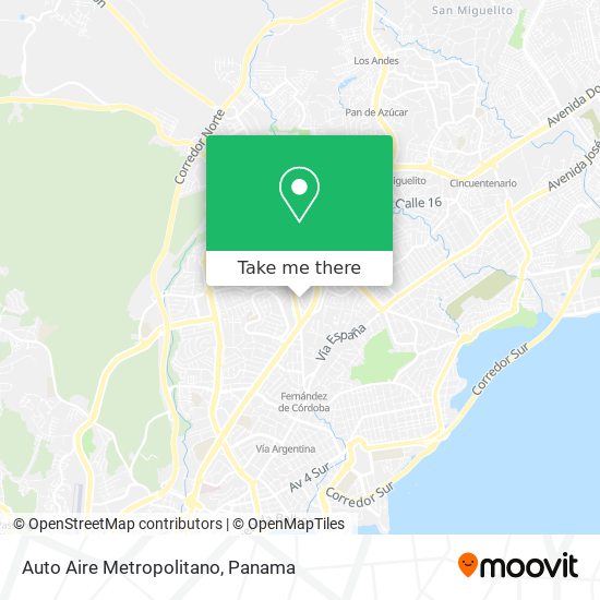 Mapa de Auto Aire Metropolitano