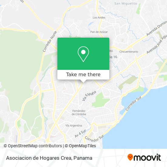 Mapa de Asociacion de Hogares Crea