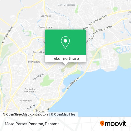 Moto Partes Panama map